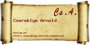 Csereklye Arnold névjegykártya