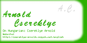 arnold csereklye business card